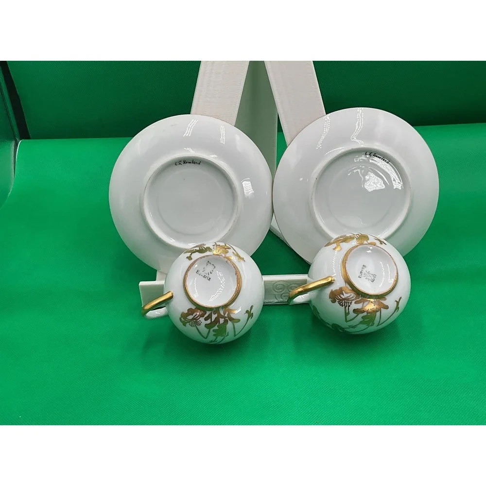 J&C Bavaria 23k Gold Gilt‎ Tea Cups & Plates Set
